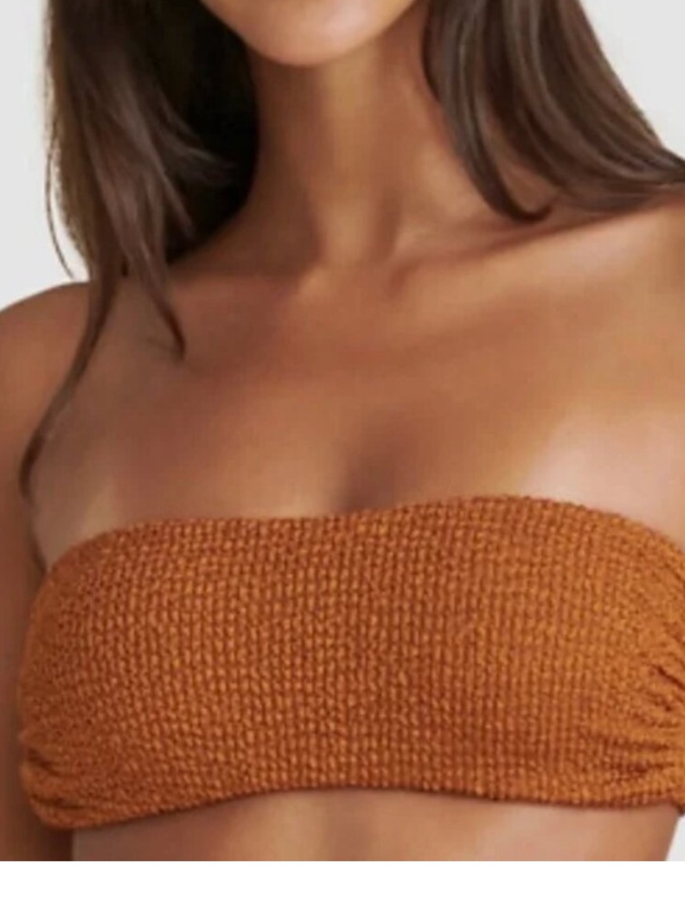 Veronica Beard | Catalina Bandeau Bikini Top in Cognac | XS
